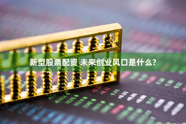新型股票配资 未来创业风口是什么?